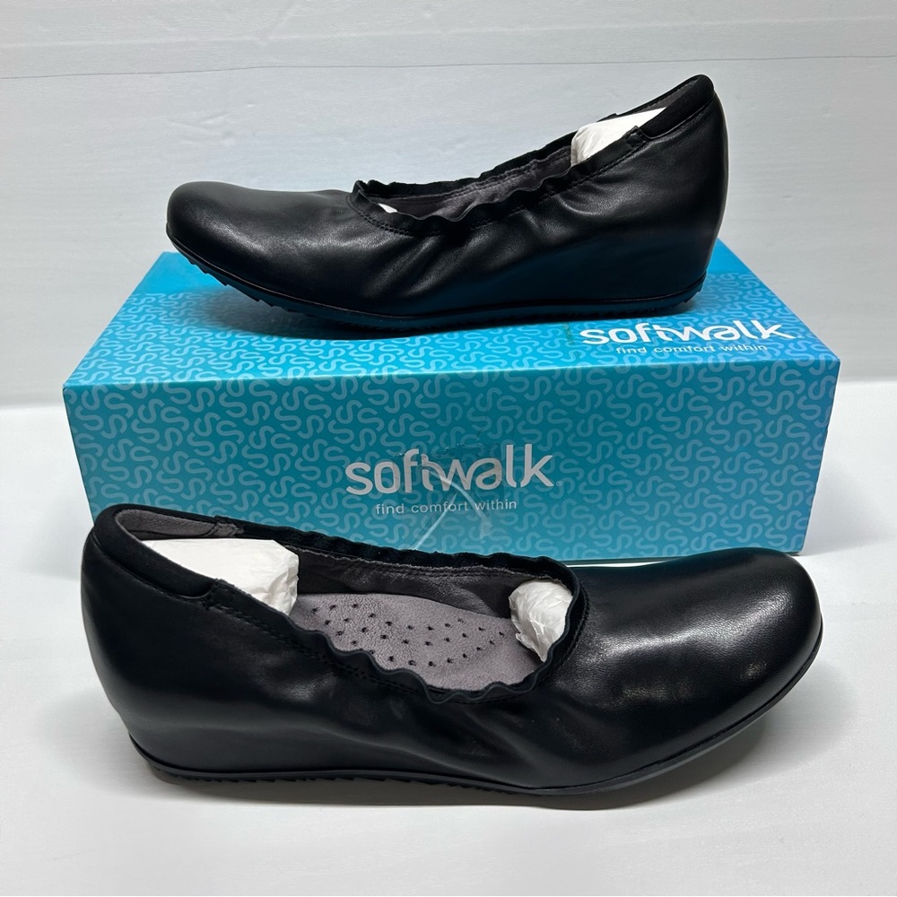 Softwalk Wish Women's Ballet Flat Black Size 8.5